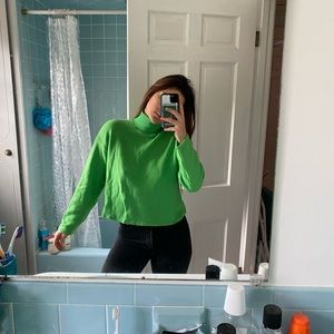 Green Zara turtleneck sweater